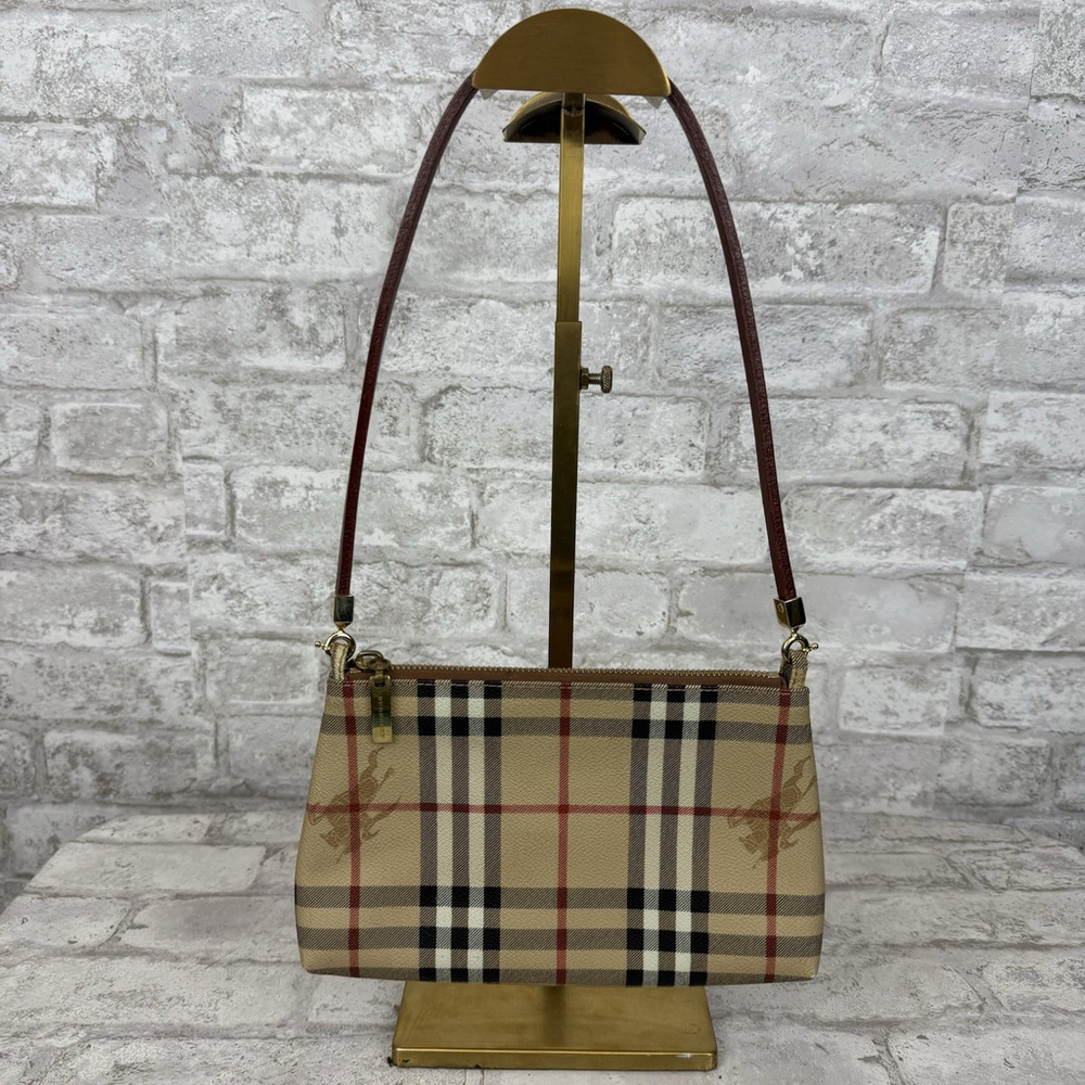 Burberry Haymarket Check Coated Canvas Pochette Bag‎ Plaid Nova Check